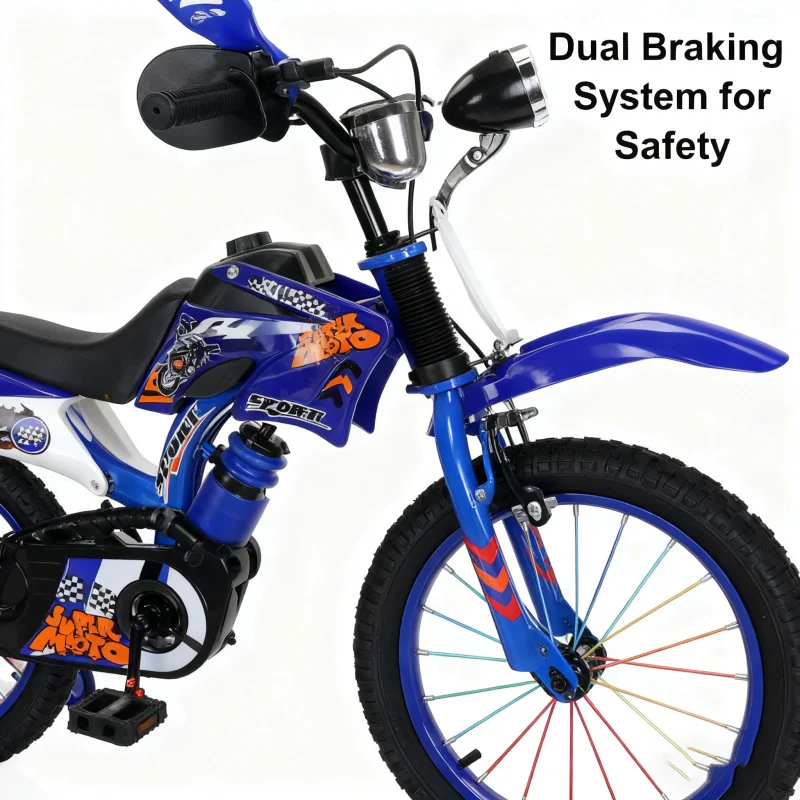 Blue Off-Road Motorcycle Bicycle Pedal Bike for Boys And Girls 12/16 Inch Children's Basic Model Foreign Trade - Image 4