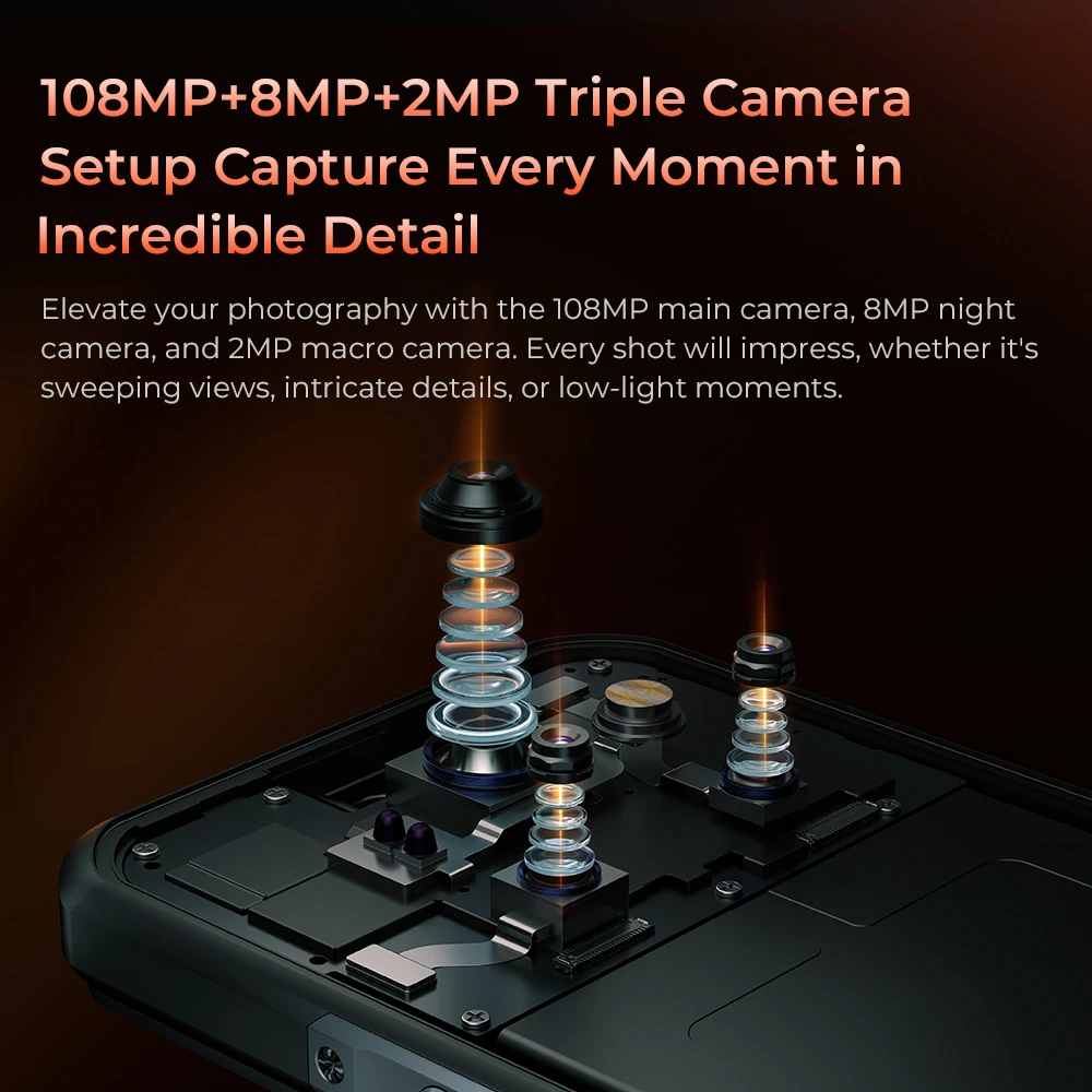 Oukitel WP55 11000mAh 5G Rugged Smartphone 36GB(12+24)+256GB Cell Phone Android 15, 108MP Camera NFC Fingerprint Mobile Phone - Image 6