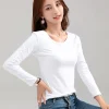MRMT 2025 Brand New Women's T-shirt Slim Pure Cotton 95% Women T-shirt Long-sleeved for Female Thin White Tops Woman Tees Shirt