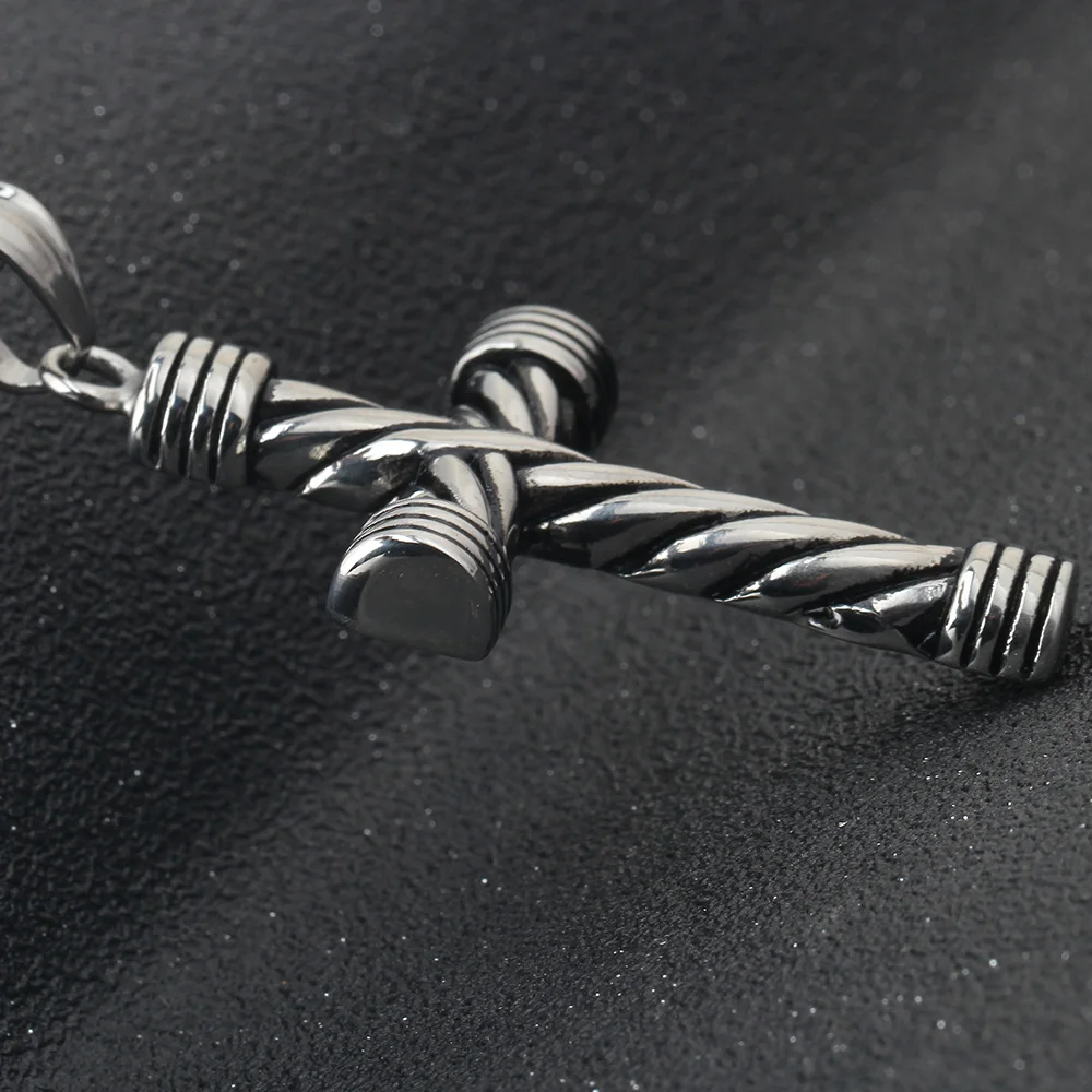 Fashion Men's Black 316L Stainless Steel Cross Pendant Necklace for Man Jewelry Accessories Necklace Rosary Jewelry - Image 5