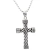 Fashion Men's Black 316L Stainless Steel Cross Pendant Necklace for Man Jewelry Accessories Necklace Rosary Jewelry