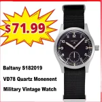 Baltany Dirty Dozen Watch Man S2019 Military Vintage Wristwatch Small Seconds Hand VD78 Quartz Luminous 100M Waterproof Watch