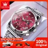OLEVS 2892 Mens Watch Original Business Quartz Watch Moon Phase Multifunctional Chronograph Watches For Men With Box Reloj New