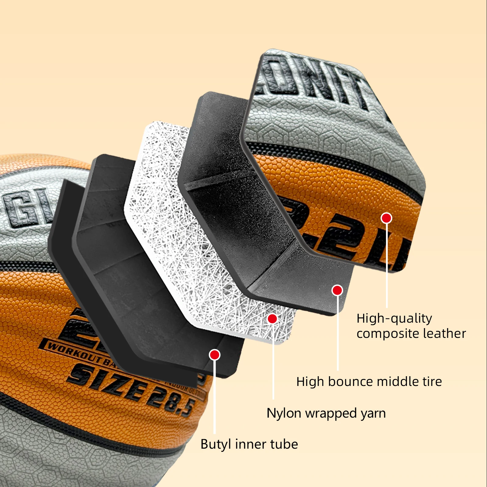 Heavy Training Basketball In&outdoor 28.5"/29.5" 2.2LBS/3LBS Non-slip Weighted Basketball For Dribbling Passing Rebounding Skill - Image 4