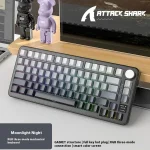 X85Pro ATTACK SHARK Gaming Keyboard Wireless with Screen/Meta Knobs,RGB Hot-Swap Mechanical Keyboard for Gaming