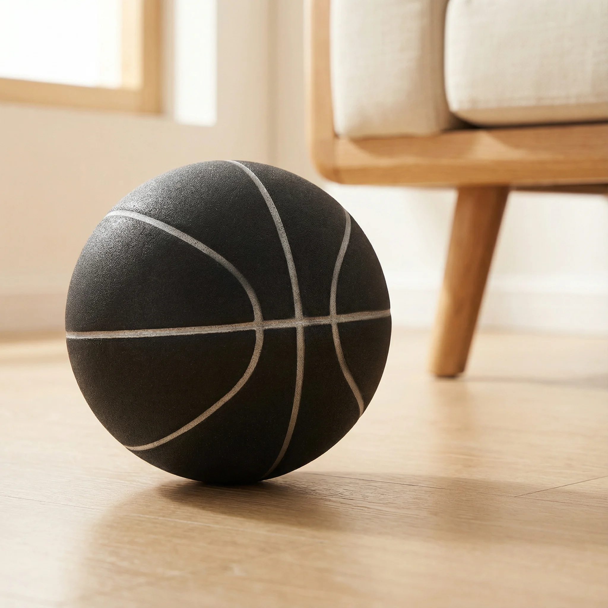 Upgrade Silent Basketball New Black Size 7 Ball Noise-Free Indoor Bounce Mute Training Basketball for Kid Playing at Home Birthd - Image 4