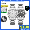 Cronos Men Watch 39mm Automatic Wristwatches White Dial Solid Links Sapphire 10 ATM L6037M