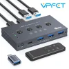 USB 3.2 Switcher KVM Switch Shared Controller Adapter 10Gbps Rate Support Fit Computer Laptop Mouse Keyboard Share 4 USB Ports