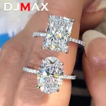 DJMAX 1-3Carat Oval/Radiant Cut D Color Moissanite Ring for Woman Original 925 Sterling Silver Engagement Wedding Ring 2025