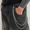 IngeSight.Z HipHop Doublelayer Irregular Keychain Wallet Belt Chain Men Punk Trousers Hipster Pant Jean Chain Jewelry Accesories