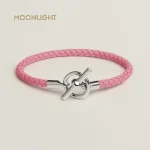 MOONLIGHT Classic OT Lock Genuine Leather Bracelets for Women Couples Bracelet Female Man Jewelry Gift Fashion Accessories