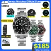 Cronos Sub Diver Men Watch No Date PT5000 Brushed Bracelet Ceramic Bezel 200 meters Water Resistant Glideclasp