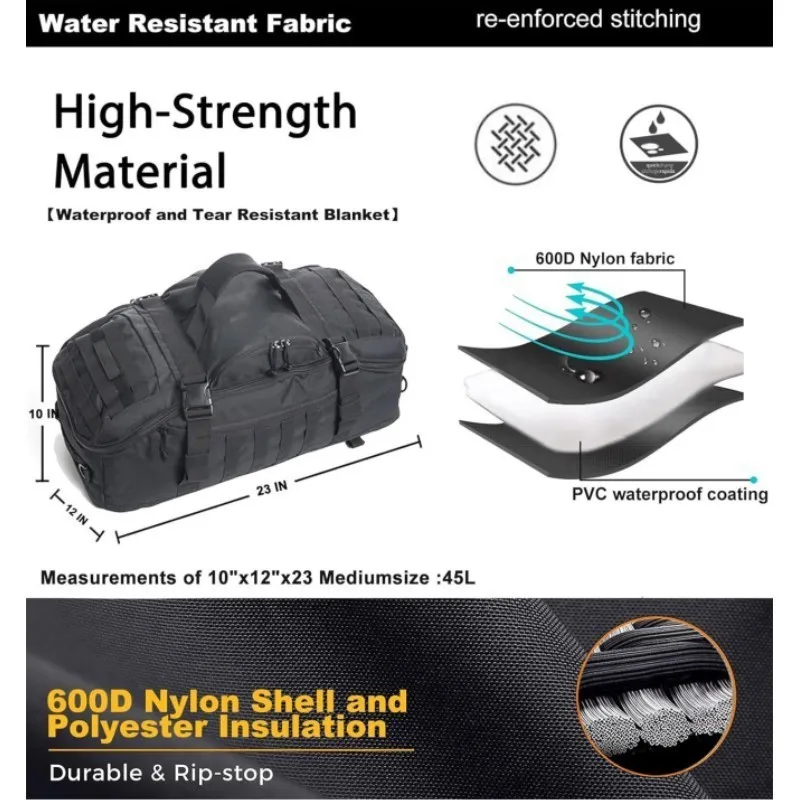 2025 New 45L Large Duffle Bag Tactical Backpack Outdoor Camping Bags Molle Men Backpacks Fashion Travel Bag for Hiking - Image 3