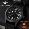 Militado New ML05 PVD Black Quartz Wristwatch VH31 Movement Sapphire Mirror BGW9 316L Case Waterproof 38Mm Vintage Watch