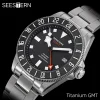 SEESTERN Diver Man Watch Titanium Automatic GMT Mechanical Wristwatch NH34 Movement Sapphire Crystal 20ATM Waterproof Lume S462