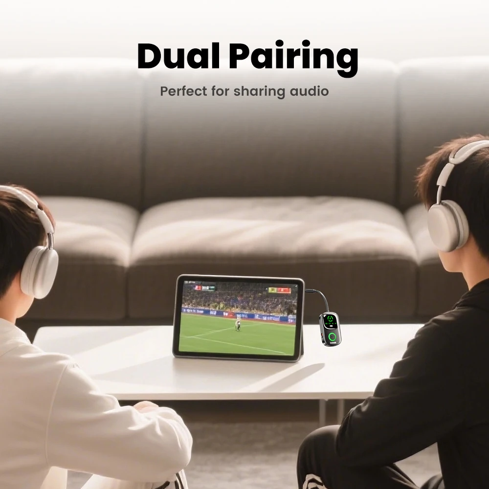 Toocki Bluetooth 5.4 Audio Reciever Transmitter RT/TX 2 In 1 Adapter for TV Earphones Cars Flights 3.5mm AUX Bluetooth Dongle - Image 4