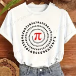 Pi Day T-shirts for Women Math Teacher Funny T Shirts Hip Hop Vintage Clothes Pi Symbol Creativity Tops Woman Short Sleeve Tees