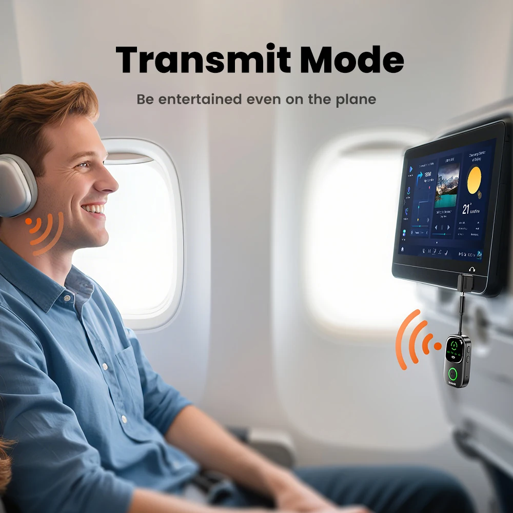Toocki Bluetooth 5.4 Audio Reciever Transmitter RT/TX 2 In 1 Adapter for TV Earphones Cars Flights 3.5mm AUX Bluetooth Dongle - Image 2