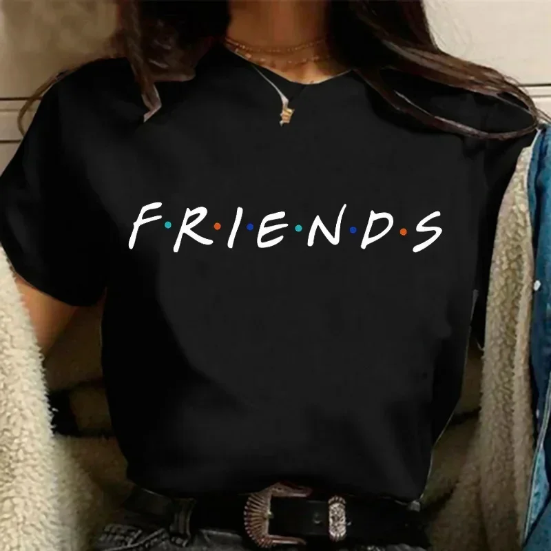 Friends Tv Show Funny T Shirt Women Cartoon cotton Best Friends Harajuku T-shirt men Korean Style Tshirt Vintage summer Top tee