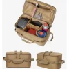 Large Capacity Outdoor Camping Storage Bag - Ground Nail Tool Bag with Picnic Cookware Utensils Kit Gas Canister Organizer