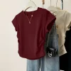 Women Summer Short Sleeved Top for Fashion Versatile Base Shirt Slim Fit Round Neck T-shirt Casual and Sexy Breathable and Cool