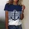 Summer Boat Anchor 3D Print Women's T-Shirts Women Casual Short Sleeve T Shirt Fashion O-Neck Tees Harajuku Tops Female Clothing