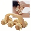 1 Pcs Wooden Massage Roller Tool, Manual Wooden Massager, Wood Back Massage Roller for Neck Leg Back Deep Tissue Muscle Massager
