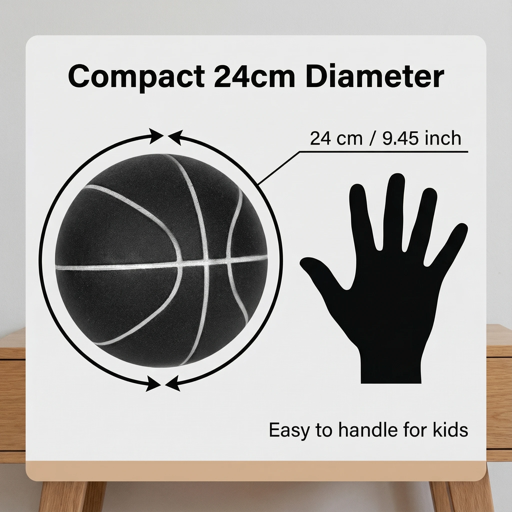 Upgrade Silent Basketball New Black Size 7 Ball Noise-Free Indoor Bounce Mute Training Basketball for Kid Playing at Home Birthd - Image 3